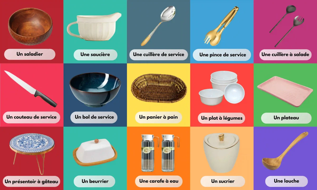 Kitchen Utensils to Serve Food in French