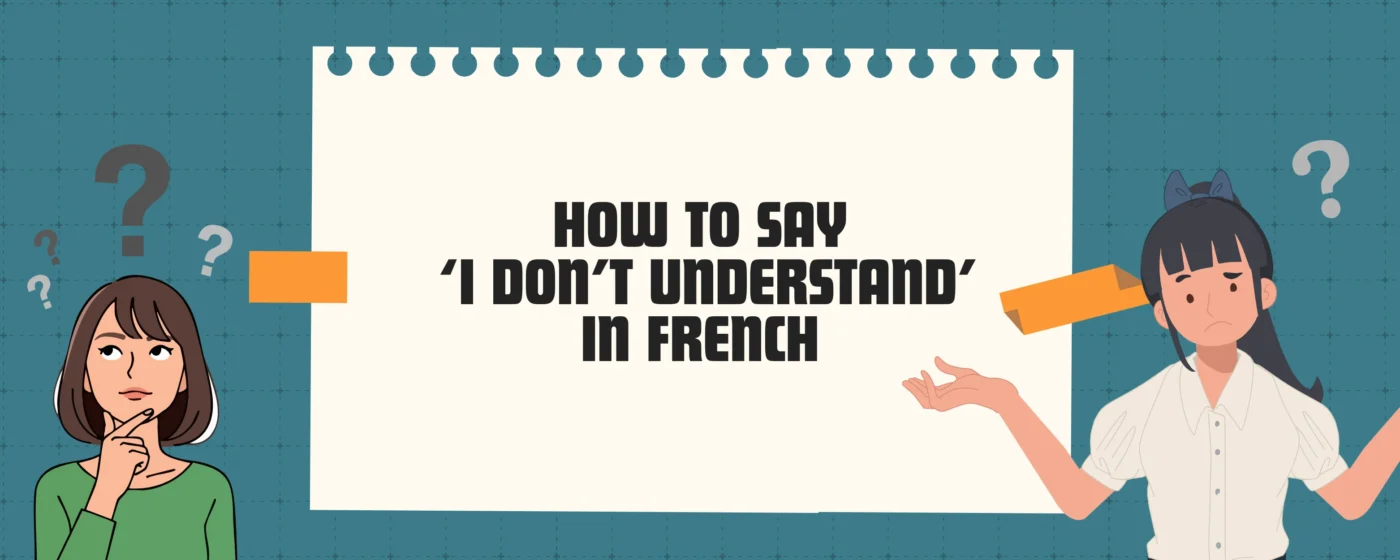 how to say ‘I don’t understand’ in French