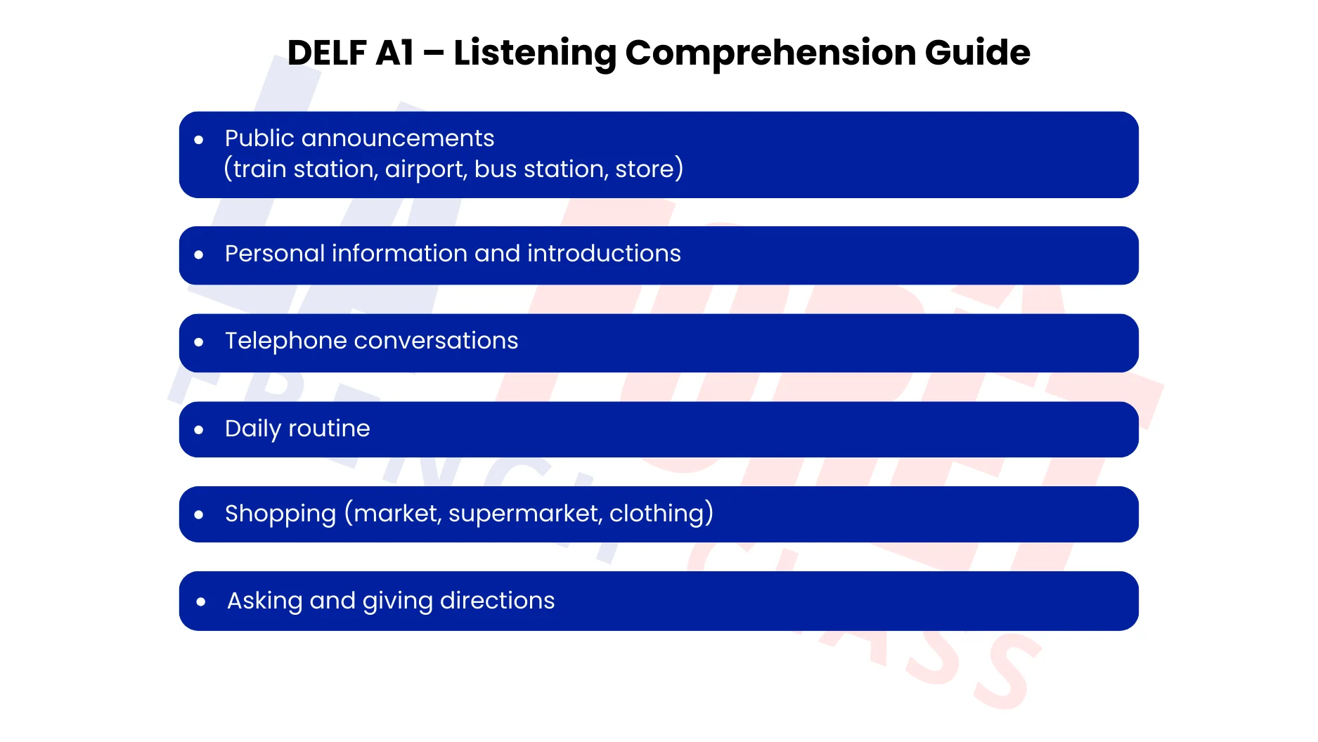 DELF A1 Listening Comprehension Guide