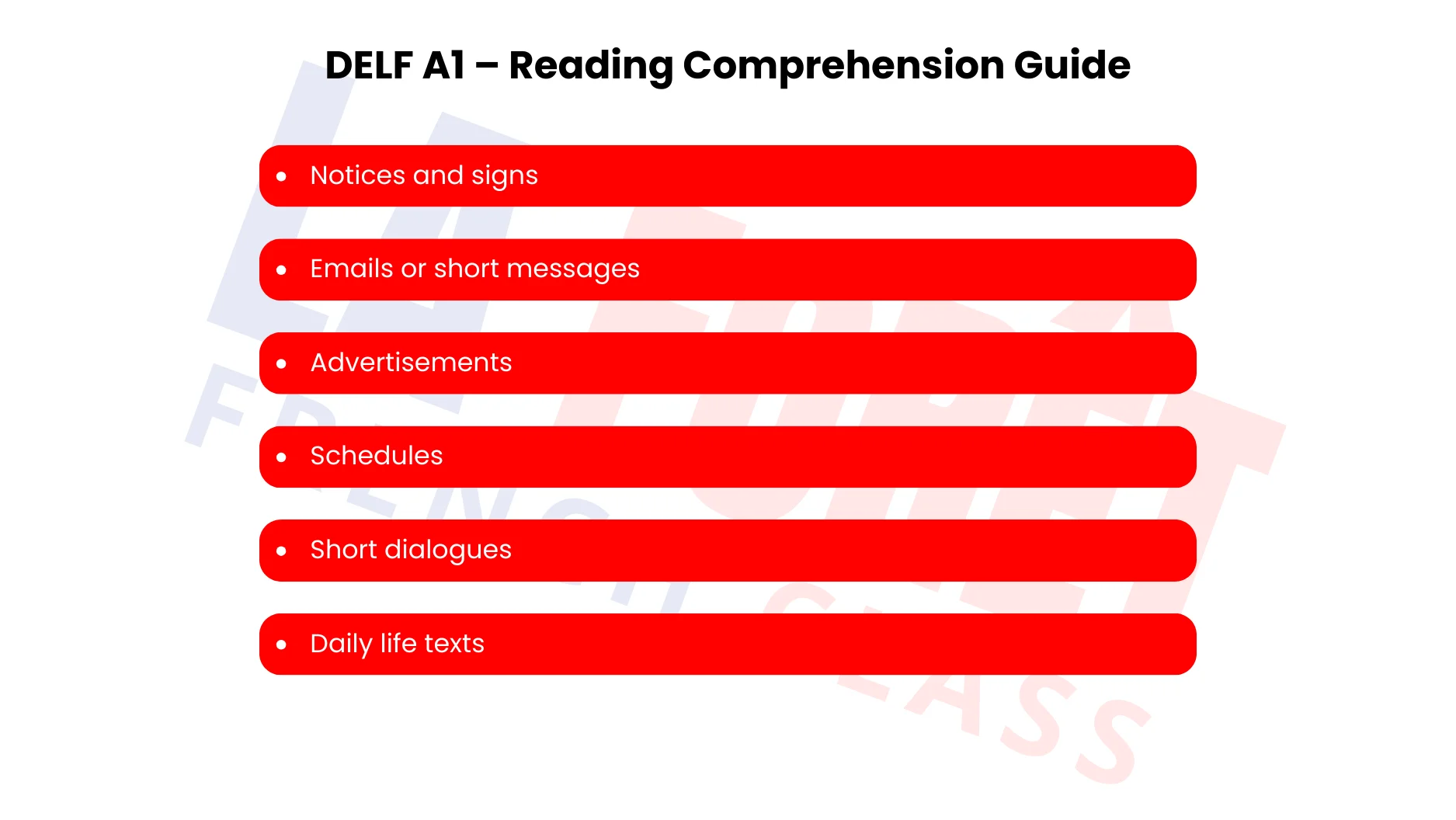 DELF A1 Reading Comprehension Guide